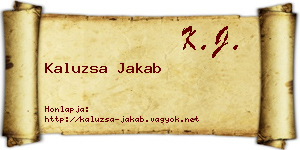 Kaluzsa Jakab névjegykártya